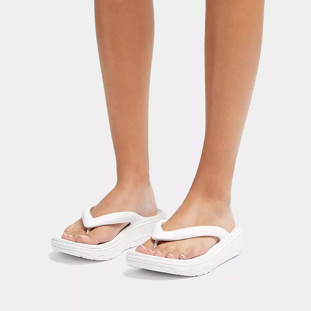 ◆Fitflop◆ [RELIEF] RECOVERY WOVEN WHITE WOMEN TOE POST FitFlop Relief Recovery Toe Post – DesimoneShoesandSpa