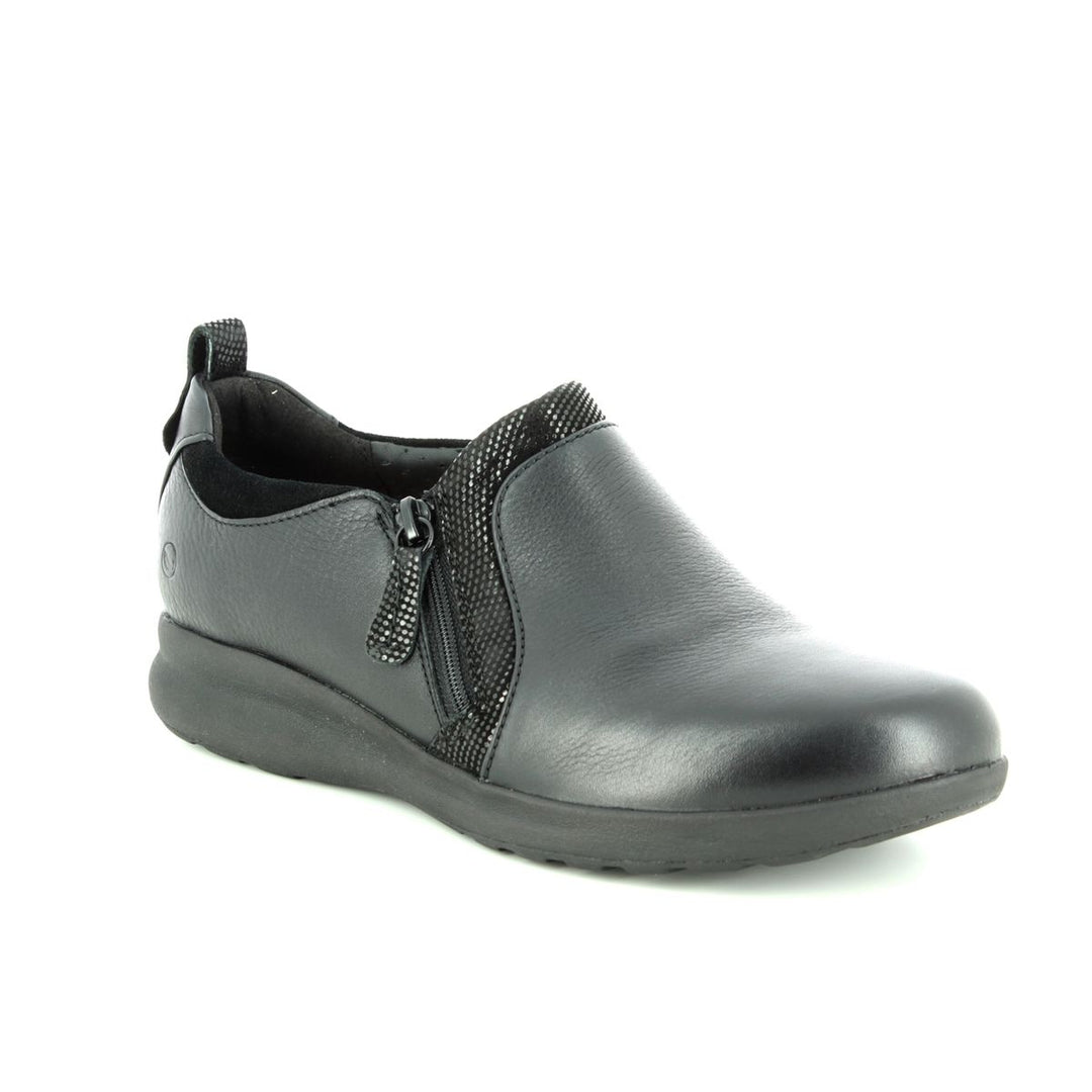 Clarks Un Adorn Zip Black DesimoneShoesandSpa